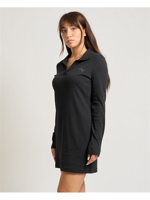 Abito donna Calvin Klein a polo a costine CALVIN KLEIN | LV047D214GUB1